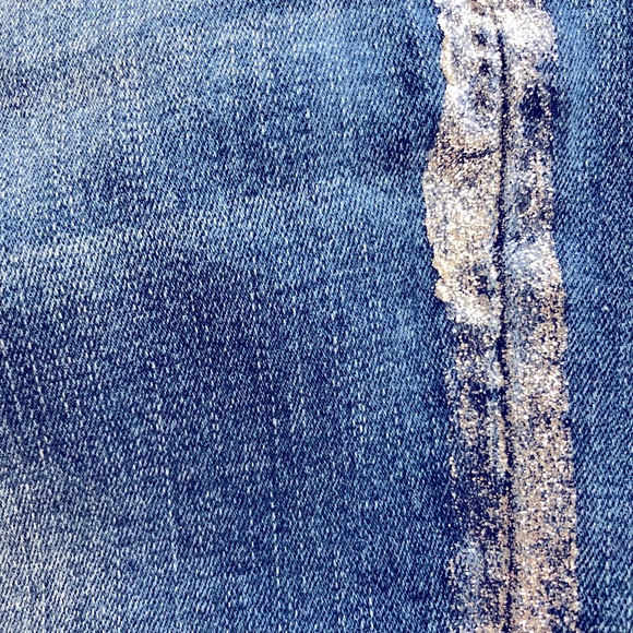 Frayed Glitter Trim High Waist Ankle Skinny Jeans - Picture 8 of 11